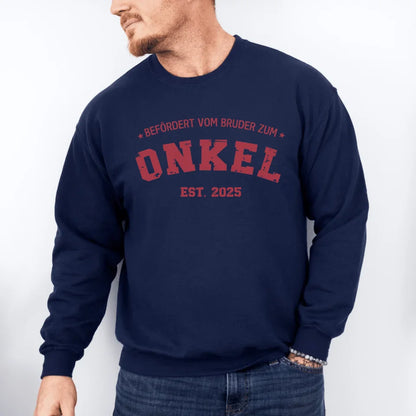 Printify 1Personalisierbares Sweatshirt befördert zum Onkel Sweatshirt befördert zum Onkel Navy