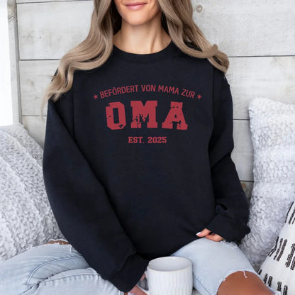 Printify 1Personalisierbares Sweatshirt befördert zur Oma Sweatshirts befördert zur Oma Black
