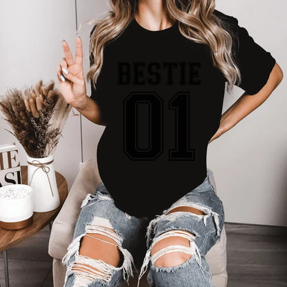 Printify T-Shirt Bestie number one Bestie T-Shirt 6 Black personalisiert