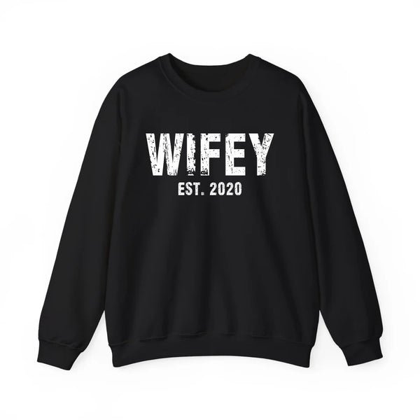 Partner Sweatshirt mit Datum personalisiert Wifey