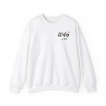 mamagibt Individuelle Partner Sweatshirts personalisiert mit Datum Wifey