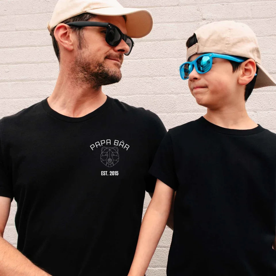 Printify Personalisierbares T-Shirt Papa Bär