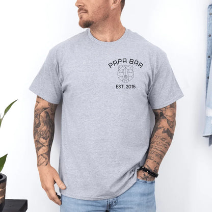 Printify Personalisierbares T-Shirt Papa Bär T-Shirt Papa Design 4 Athletic Heather