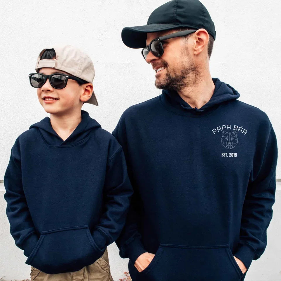 Printify Personalisierbarer Hoodie Papa Bär