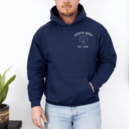 Printify Personalisierbarer Hoodie Papa Bär Hoodie Bären Papa Navy