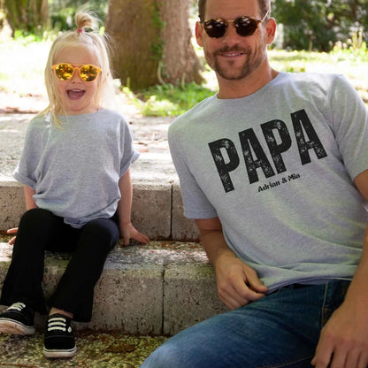 Printify T-Shirt Papa personalisiert mit Namen