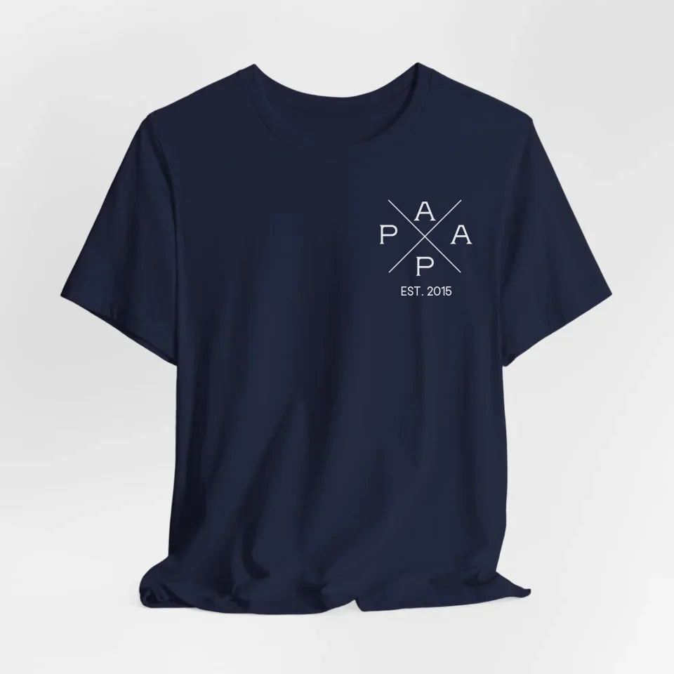 Printify Personalisierbares Papa T-Shirt mit Datum