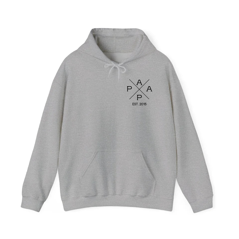 mamagibt Personalisierter Hoodie Papa Kreuz Design
