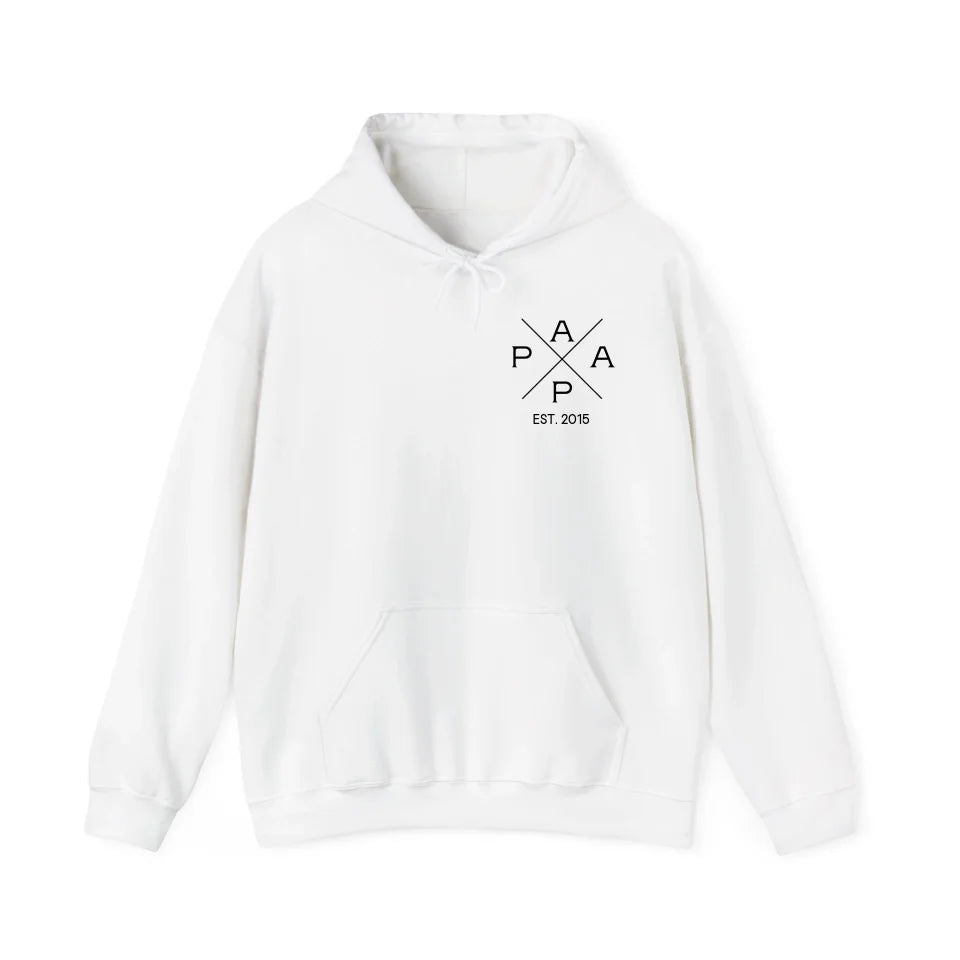 mamagibt Personalisierter Hoodie Papa Kreuz Design