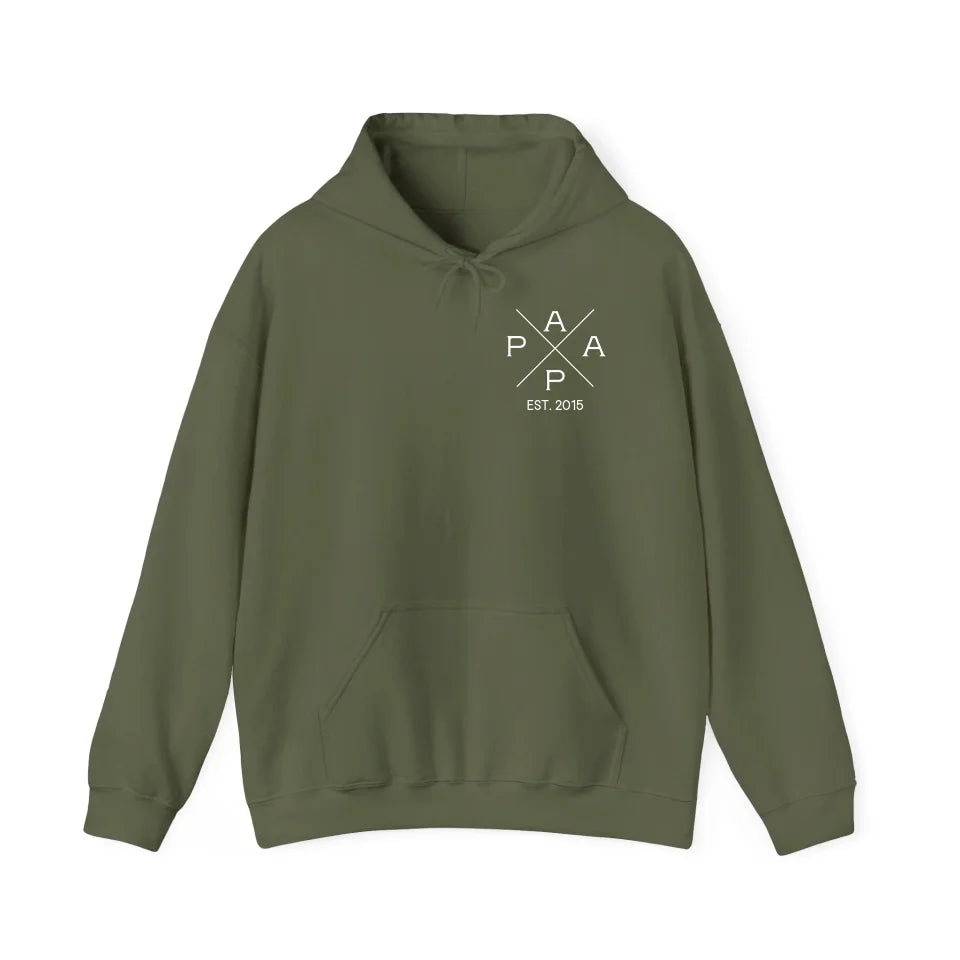 mamagibt Personalisierter Hoodie Papa Kreuz Design