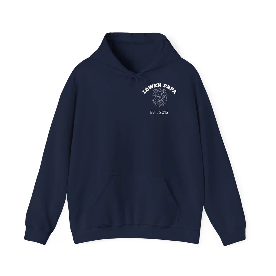 Printify Hoodie Löwen Papa mit Datum personalisiert