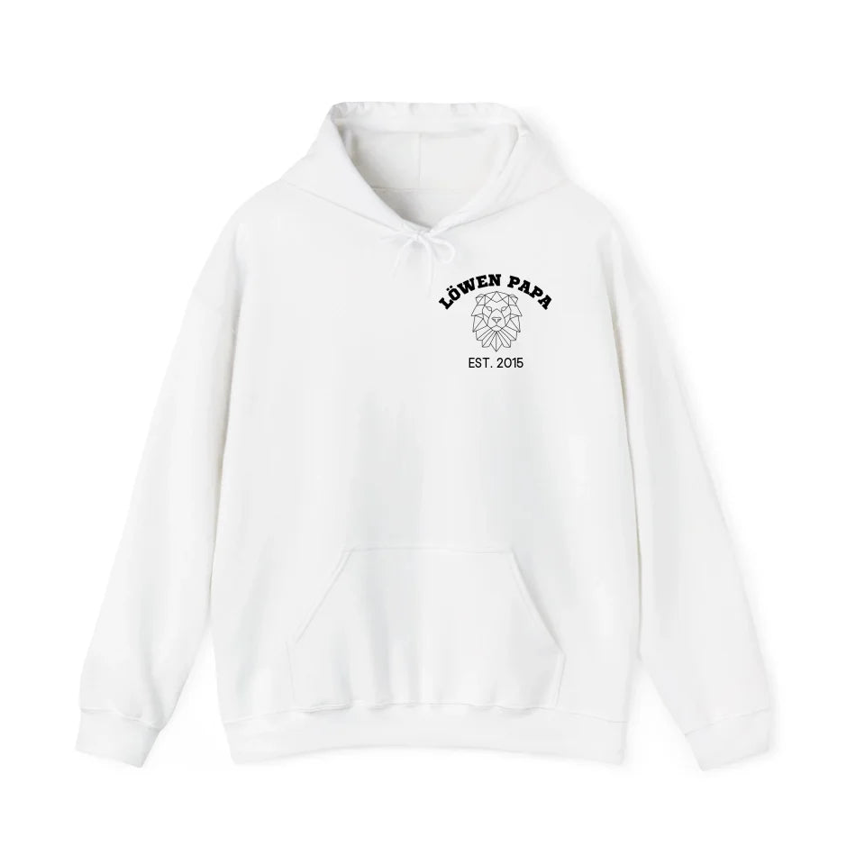 Printify Hoodie Löwen Papa mit Datum personalisiert