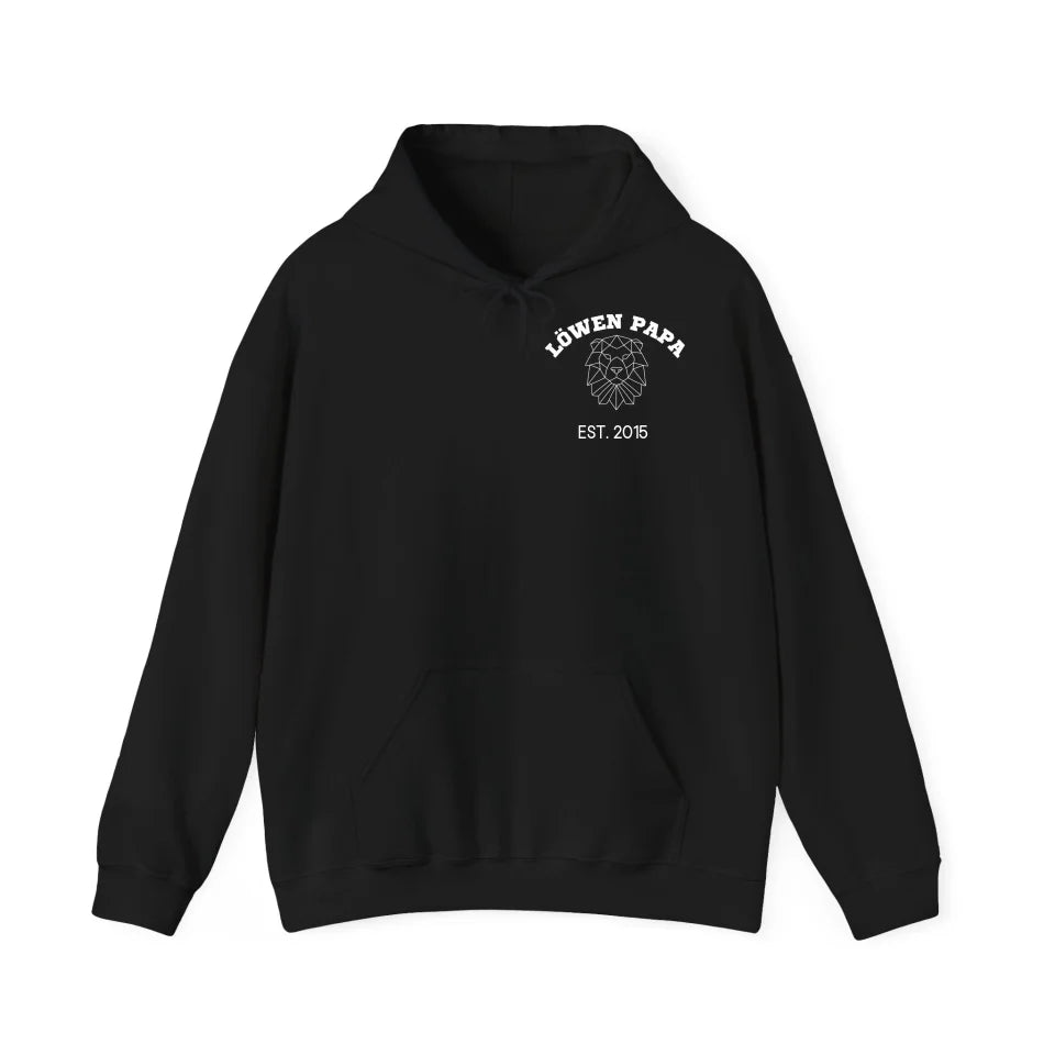 Printify Hoodie Löwen Papa mit Datum personalisiert