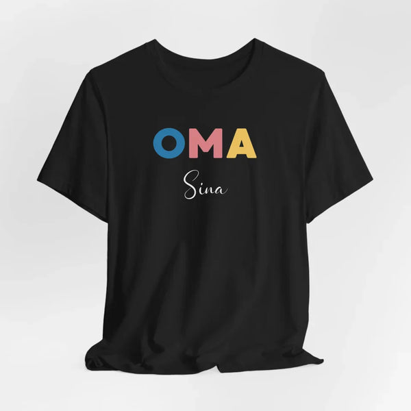 Buntes personalisierbares Oma T-Shirt mit Namen