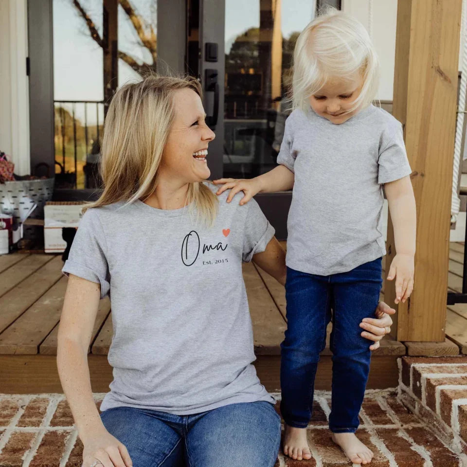 Printify Oma T-Shirt personalisiert mit Datum