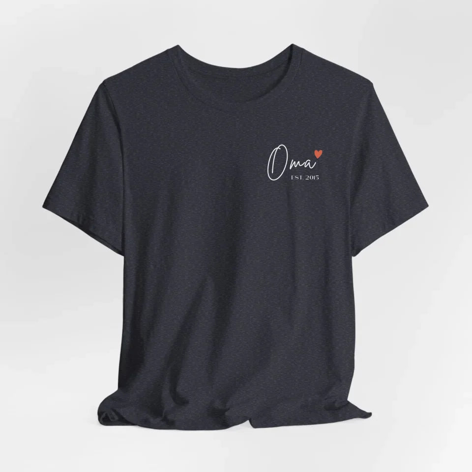Printify Oma T-Shirt personalisiert mit Datum T-Shirt Oma Design 1 Heather Navy