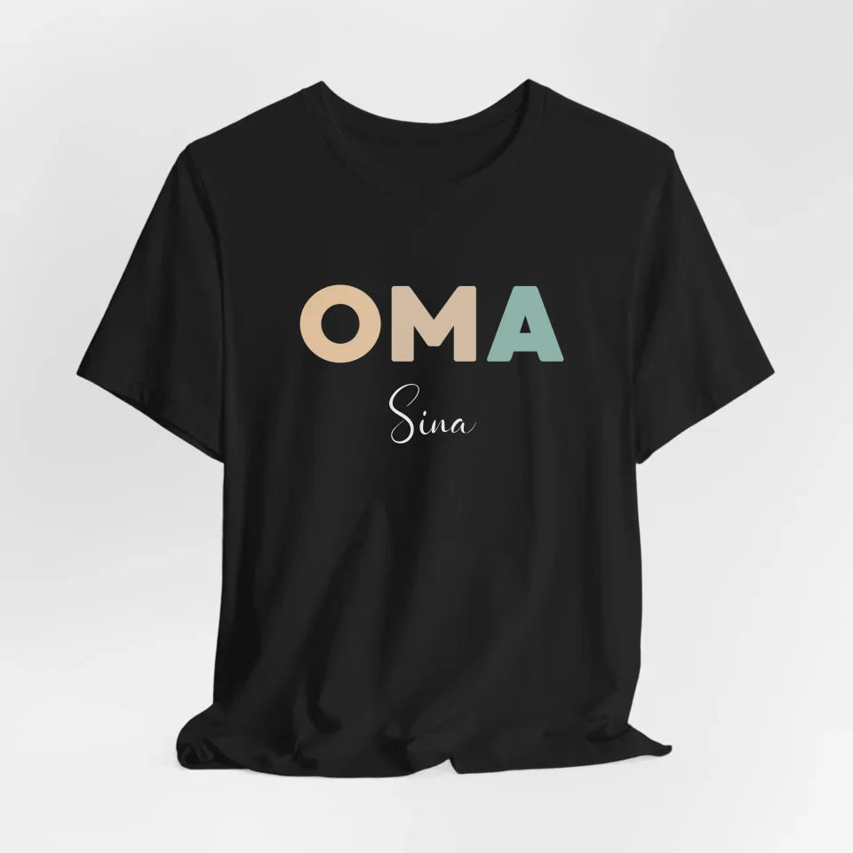 Printify Neutrales Oma T-Shirt personalisiert T-Shirt Oma Design 8 Black