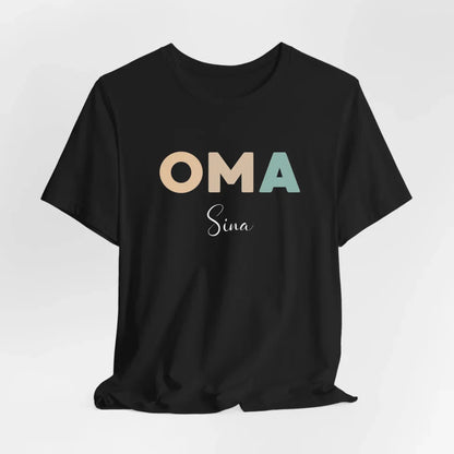 Printify Neutrales Oma T-Shirt personalisiert T-Shirt Oma Design 8 Black