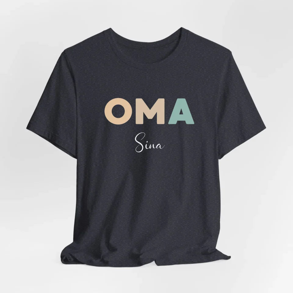 Printify Neutrales Oma T-Shirt personalisiert T-Shirt Oma Design 8 Heather Navy