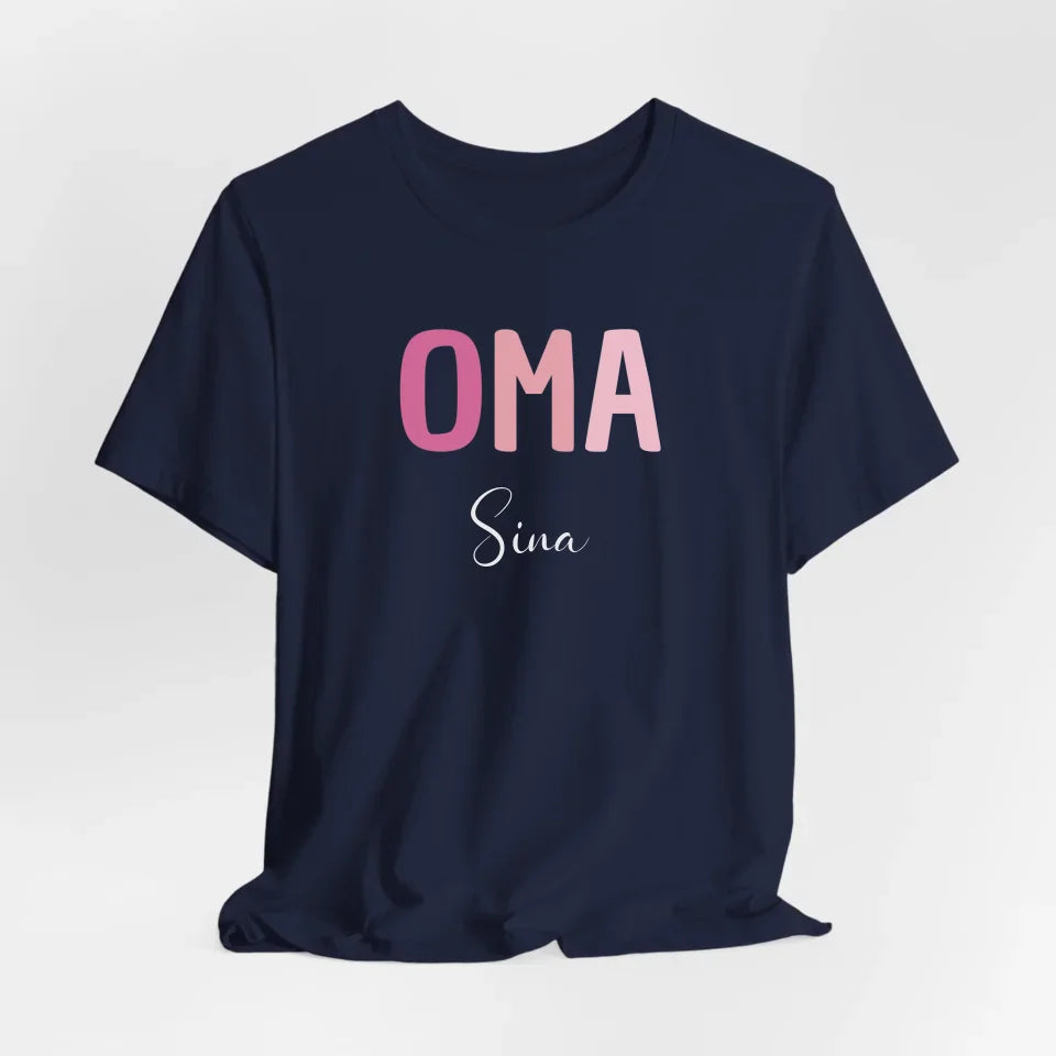 Printify Lila Oma T-Shirt mit Namen personalisiert T-Shirt Oma Design 5 Navy