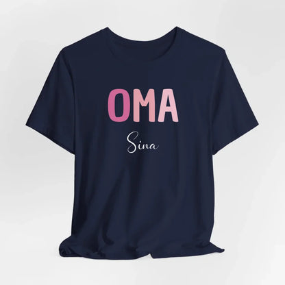 Printify Lila Oma T-Shirt mit Namen personalisiert T-Shirt Oma Design 5 Navy