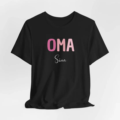 Printify Lila Oma T-Shirt mit Namen personalisiert T-Shirt Oma Design 5 Black