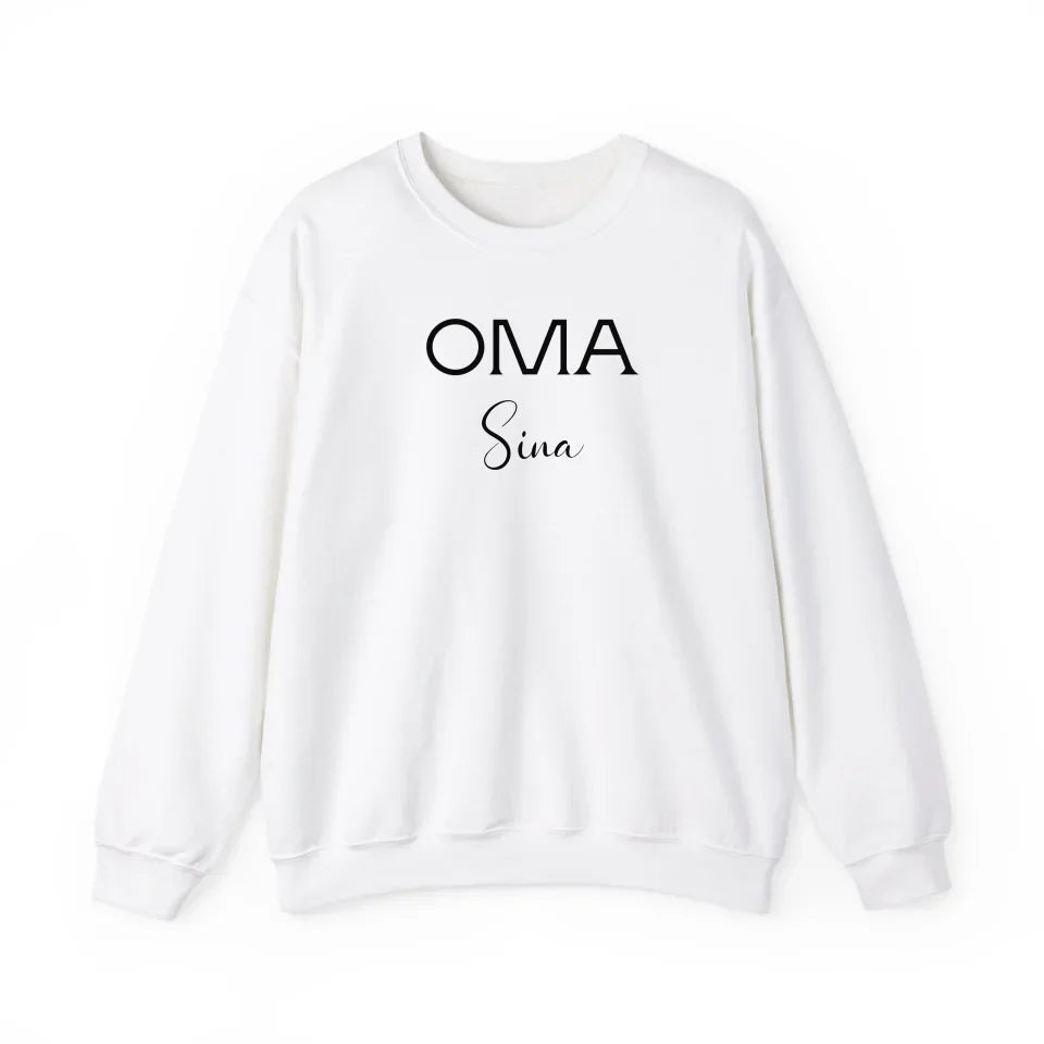 Printify Oma Sweatshirt mit Namen personalisiert Sweatshirt Oma Design 3 White