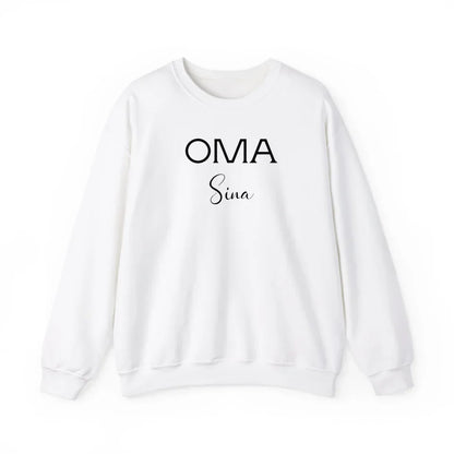 Printify Oma Sweatshirt mit Namen personalisiert Sweatshirt Oma Design 3 White