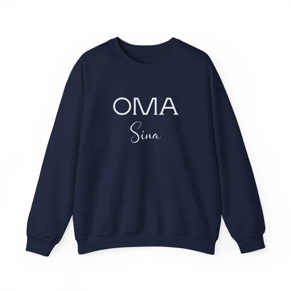 Printify Oma Sweatshirt mit Namen personalisiert Sweatshirt Oma Design 3 Navy