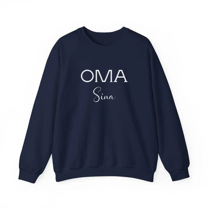 Printify Oma Sweatshirt mit Namen personalisiert Sweatshirt Oma Design 3 Navy