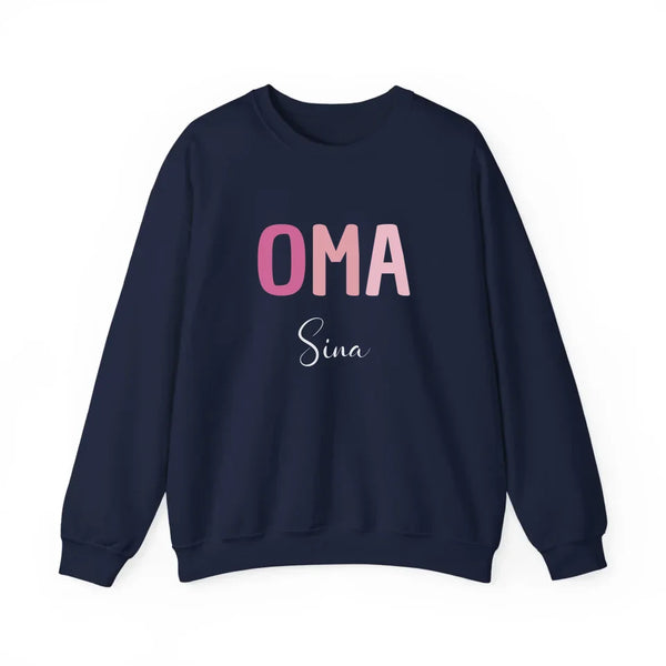 Lila Sweatshirt Oma mit Namen personalisiert