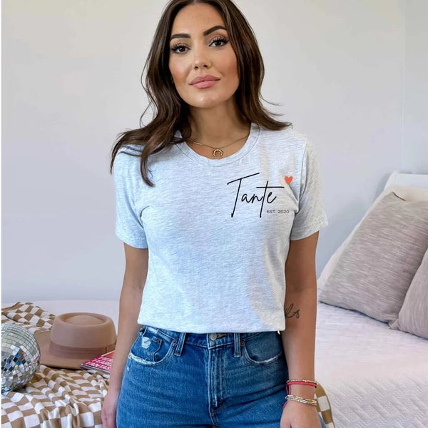 T-Shirt Tante mit Datum personalisiert