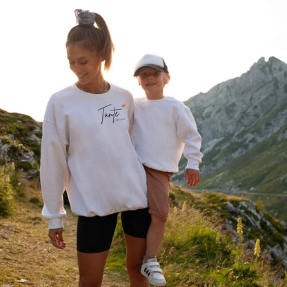 Printify Personalisiertes Tante Sweatshirt mit Datum und Herz