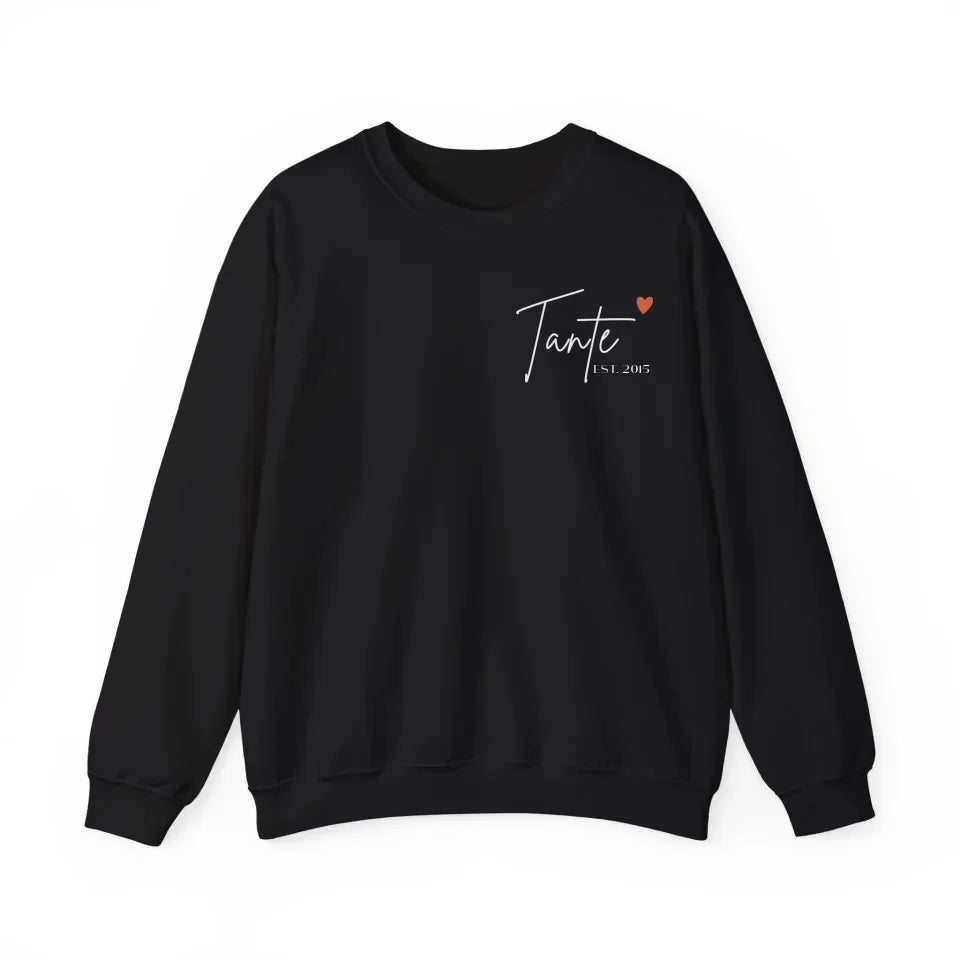 Printify Personalisiertes Tante Sweatshirt mit Datum und Herz