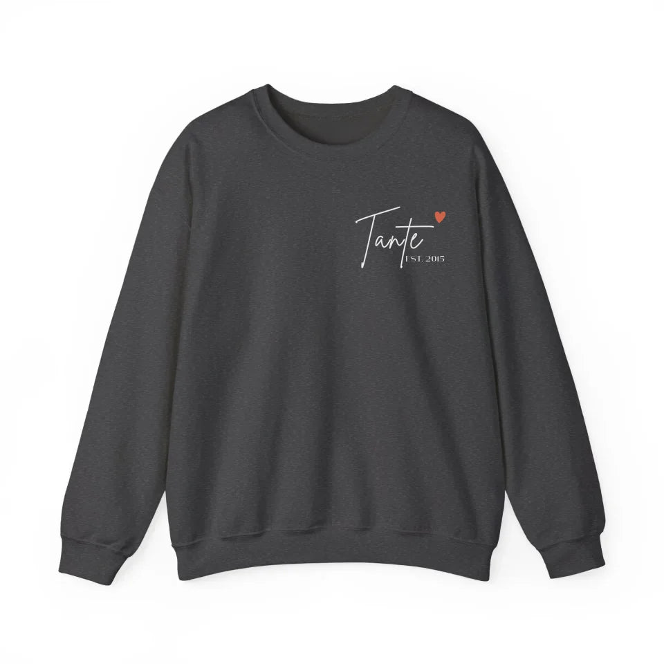 Printify Personalisiertes Tante Sweatshirt mit Datum und Herz