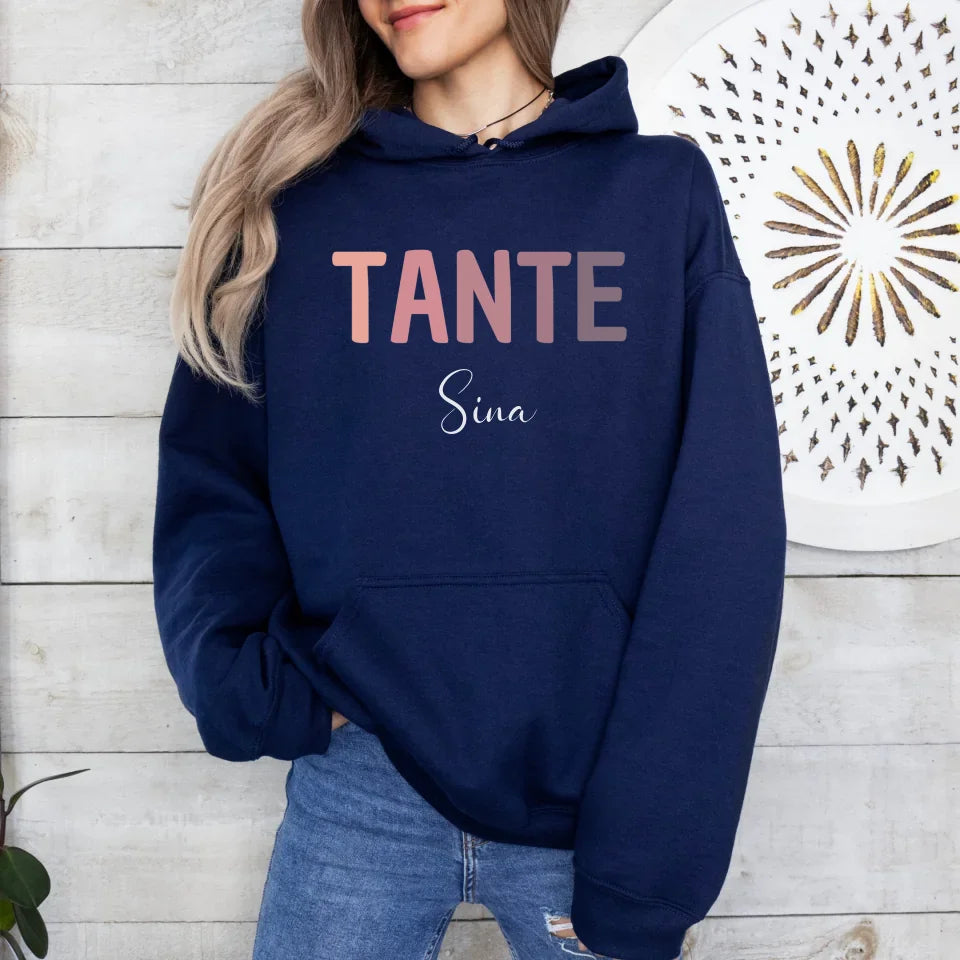 Printify Hoodie Tante personalisierbar Hoodie Tante Design 7 Navy