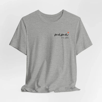 Printify Personalisiertes Mama T-Shirt mit Datum und Herz