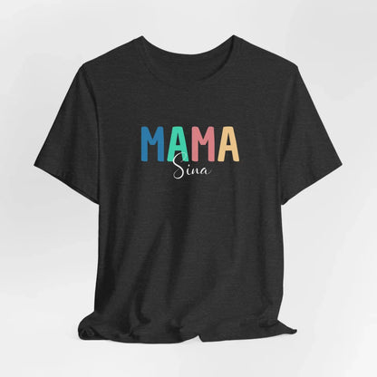 Printify Buntes T-Shirt Mama personalisierbar mit Namen