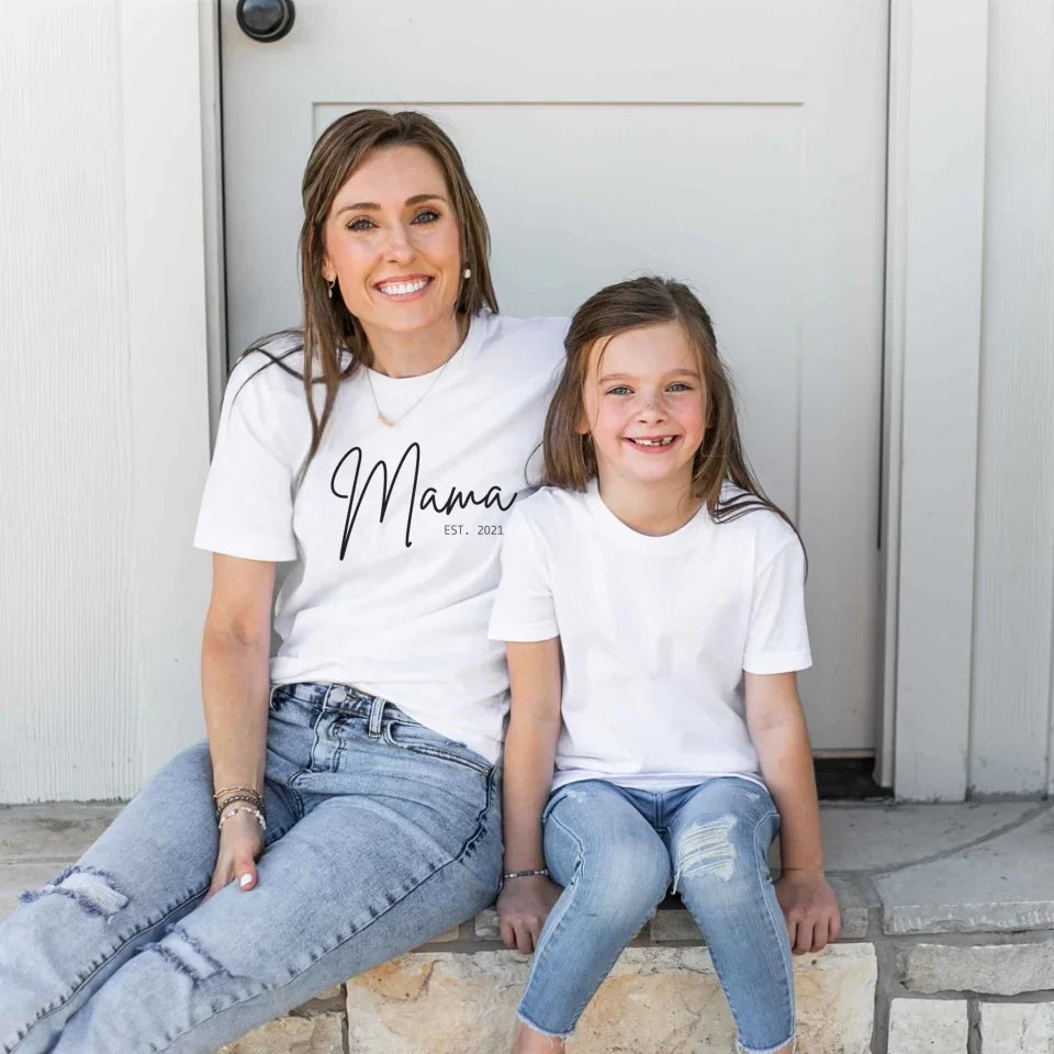 Printify T-Shirt Mama personalisierbar mit Datum