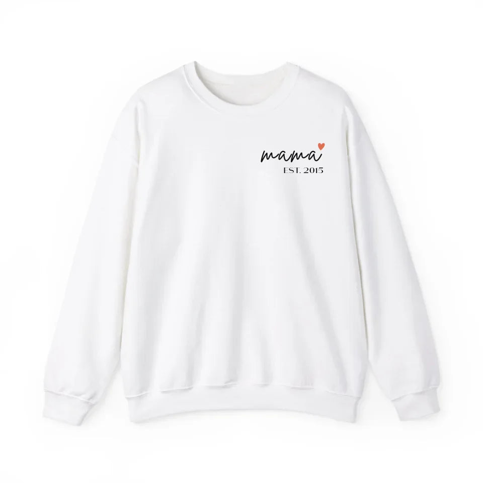 mamagibt Sweatshirt Mama personalisierbar mit Datum und Herz