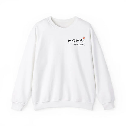 mamagibt Sweatshirt Mama personalisierbar mit Datum und Herz