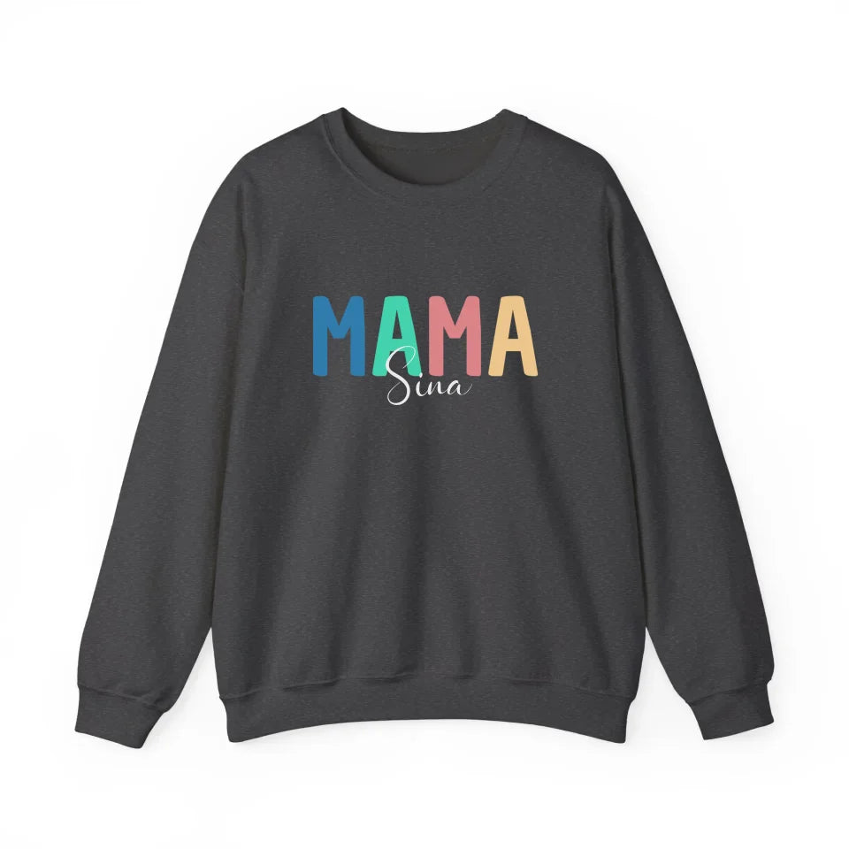 Printify Personalisiertes Mama Sweatshirt "Bunt mit Namen"