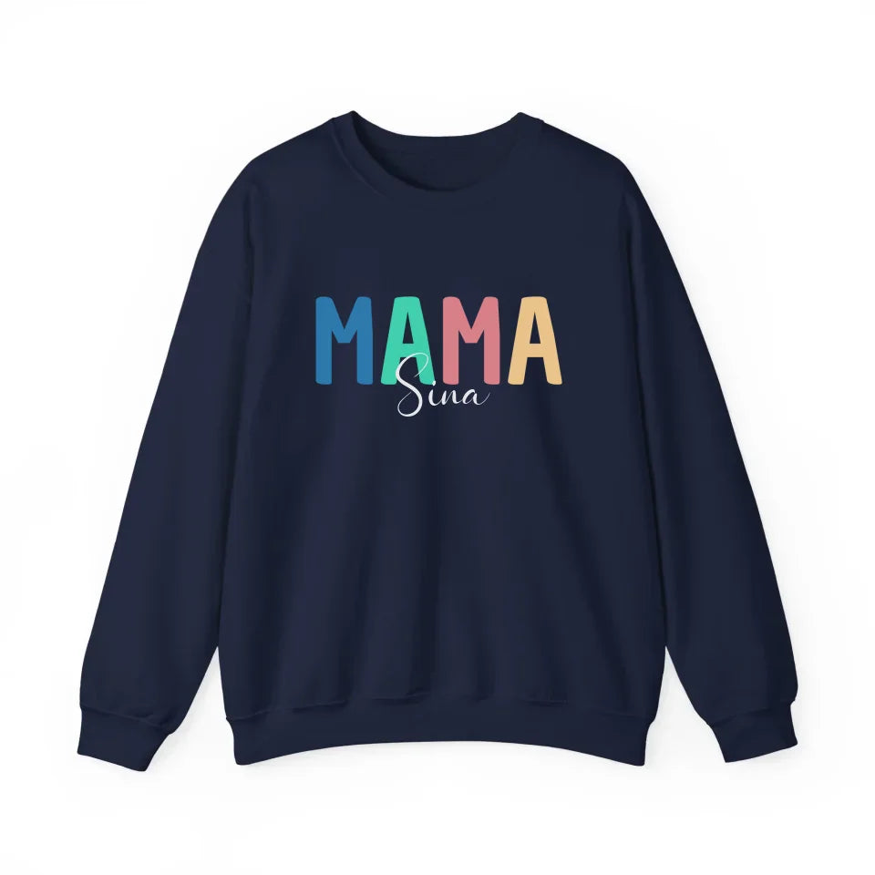 Printify Personalisiertes Mama Sweatshirt "Bunt mit Namen"