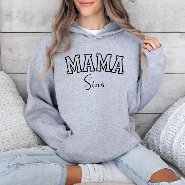 Personalisierter Mama Hoodie Sport mit Namen