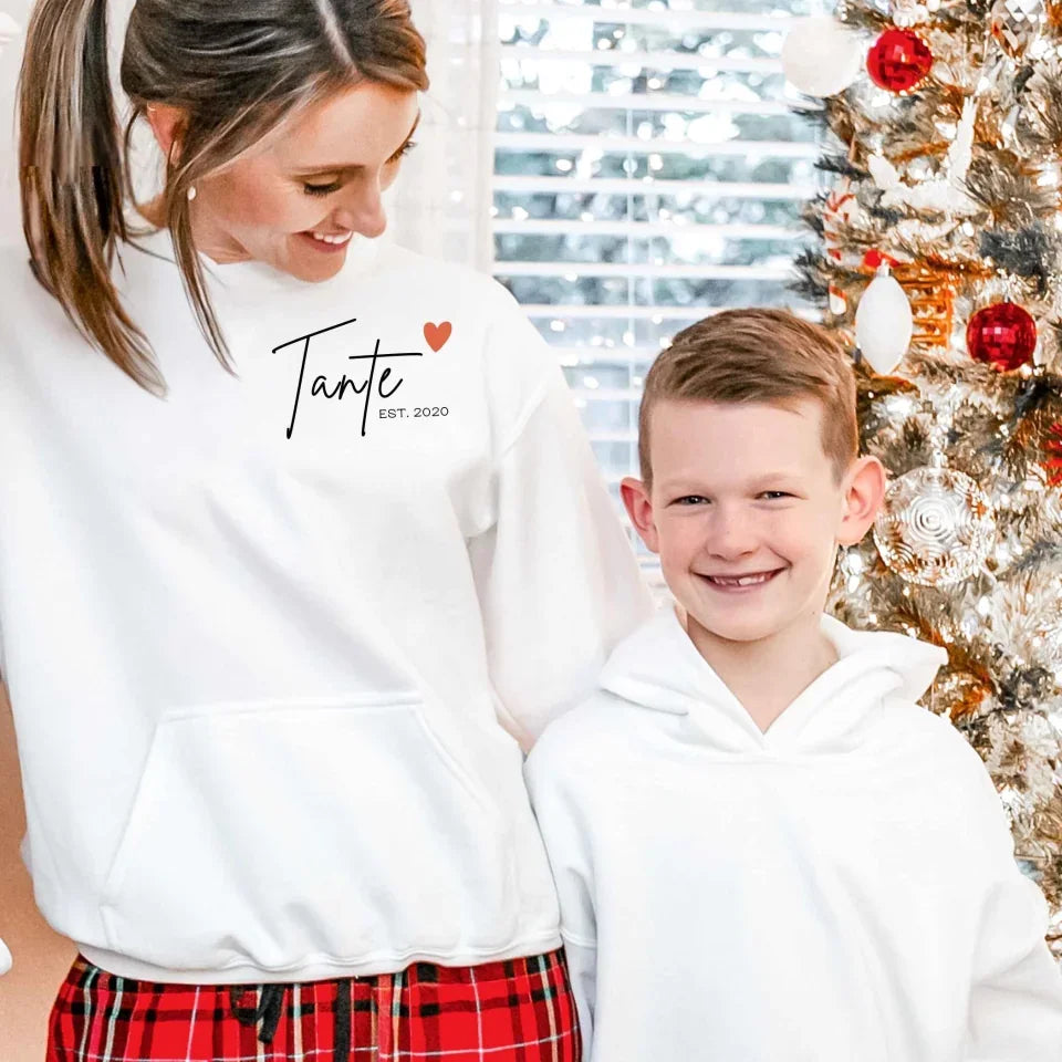 Printify Hoodie Tante mit Datum