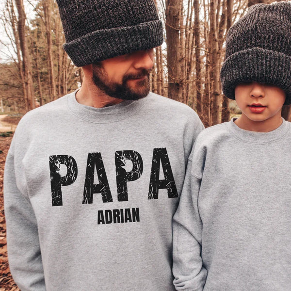 Papa Sweatshirt personalisierbar mit Namen