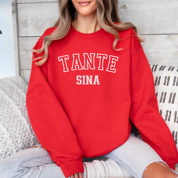 Sportliches Tante Sweatshirt mit Namen personalisiert