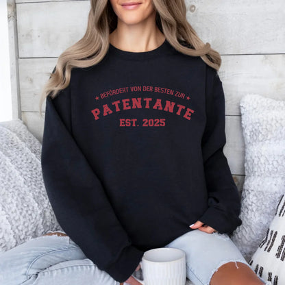 Printify 1Personalisierbares Sweatshirt befördert zur Patentante Sweatshirts befördert zur Patentante Black