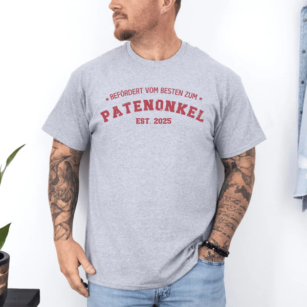 Personalisierbares T-Shirt Befördert zum Patenonkel