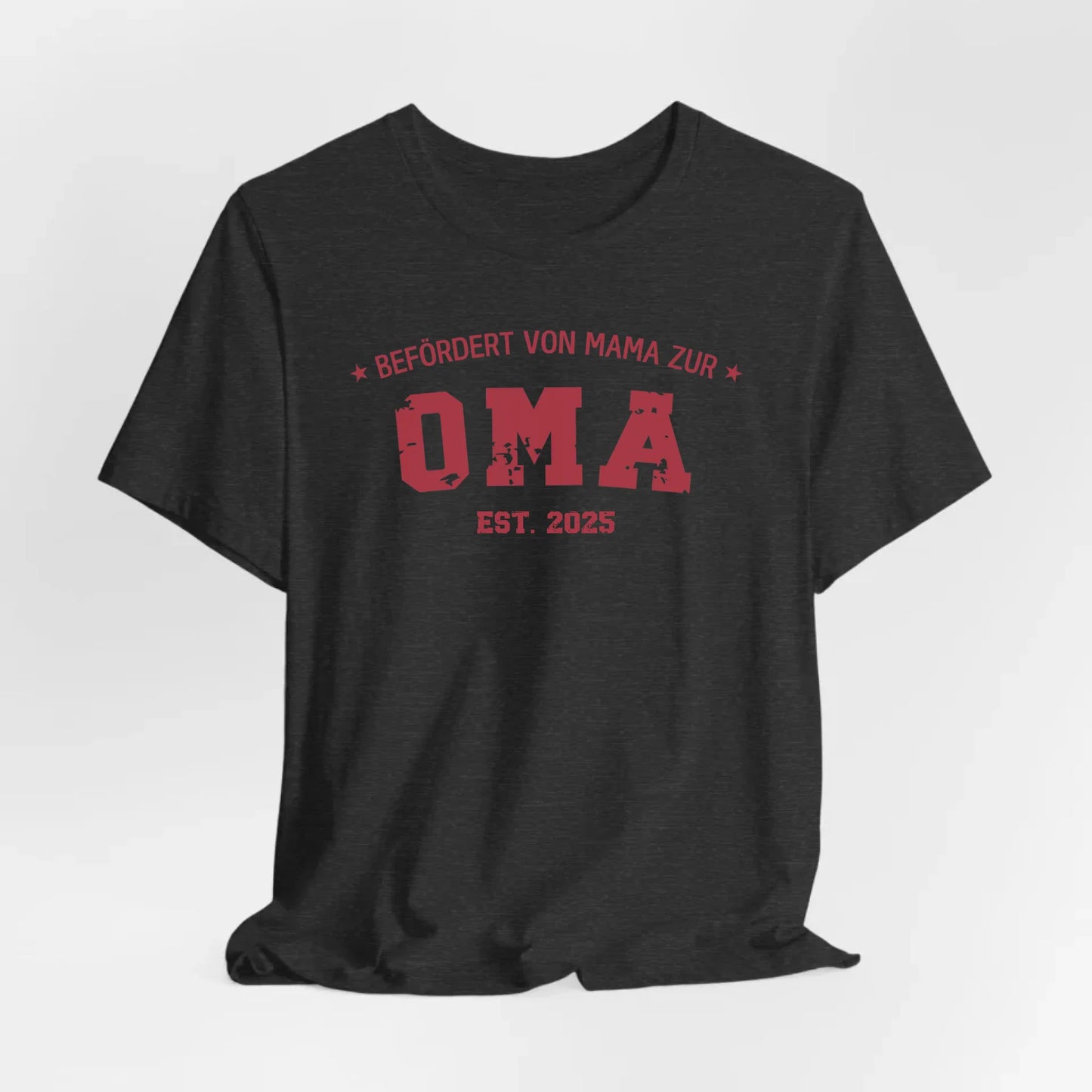 Printify Personalisierbares T-Shirt Befördert zur Oma T-Shirt Befördert zur Oma Dark Grey Heather